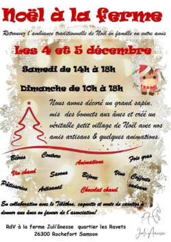 Marché de Noel ce 4 et 5 Décembre chez Juli'Anesse